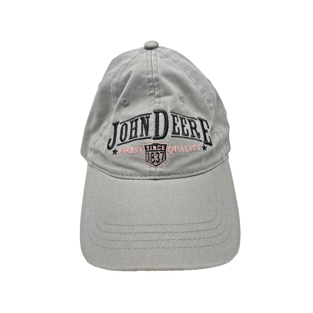 John Deere Hat‎ Cap Adjustable Gray Pink Embroidered Women's